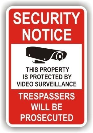 SECURITY NOTICE SURVEILLANCE   12x18 Aluminum Sign  