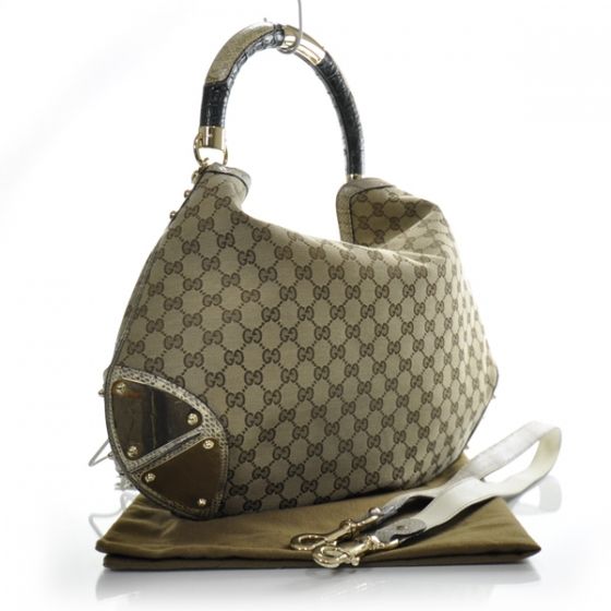 GUCCI Monogram Large CREST INDY Bag Purse Tote GG  