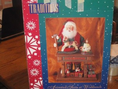   Christmas Animated Musical Santa Workshop toys In box Decoration