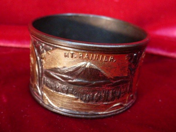 VERY RARE 1909 SEATTLE EXPOSITION NAPKIN RING Worlds Fair ANTIQUE 