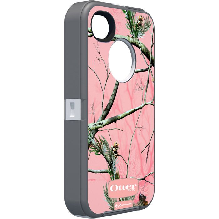Otterbox Apple iPhone 4S 4 Defender Case AP Pink White Camo Belt Clip 