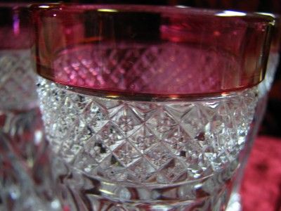 LOT OF 3 IMPERIAL GLASS CAPE COD TUMBLERS CRANBERRY RIM  