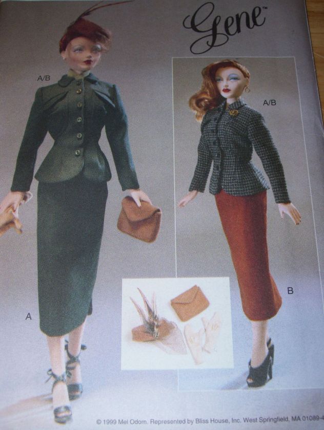 VOGUE #7105   #V311 GENE 15½ DOLL~JACKET SKIRT HAT BAG GLOVES 