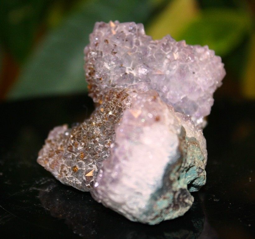 Nature Amethyst Geode Two Flowers Rose Purple AF 76  