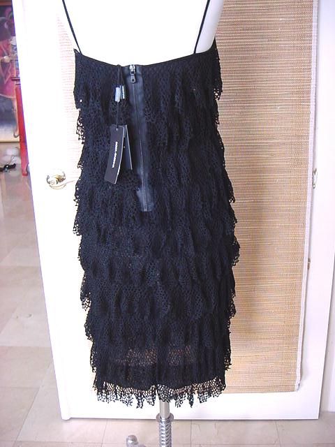 DOLCE GABBANA Dress Flapper 8 NWT crochet lace FRINGE  