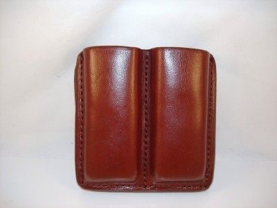 LEATHER DOUBLE MAGAZINE MAG POUCH 4 RUGER SR9 SR9C 9  