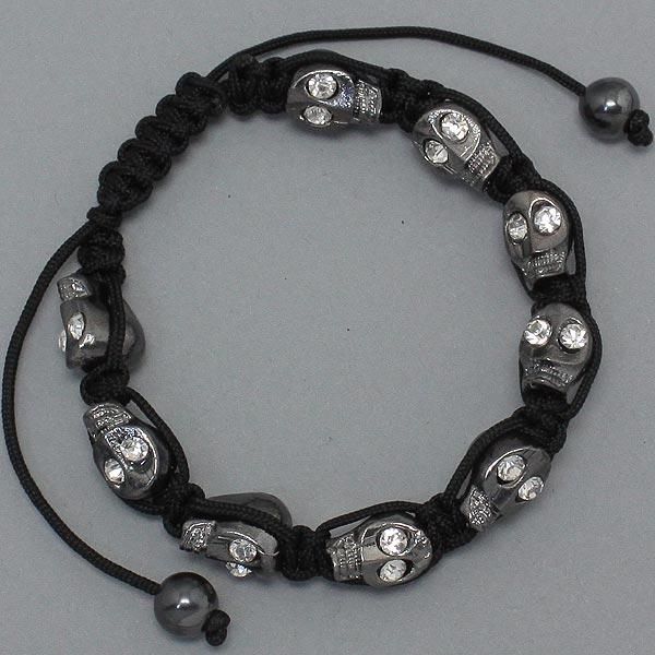 NEW Shambala Unique Adjustable Shamballa Skull Bracelet *Fast Free 