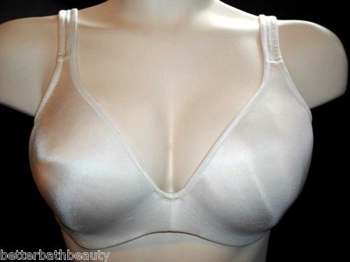 Barely There 4636 Comfortable Curves Satin UW Bra 34C White  