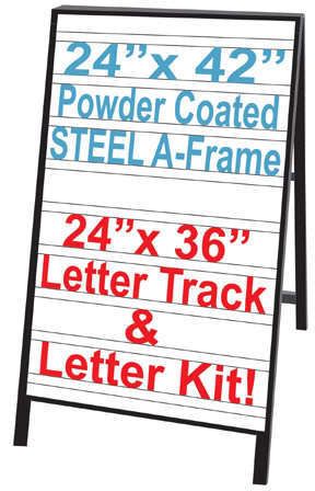 24x36 Message Board Sidewalk Menu Sign Letter Kit Blue  