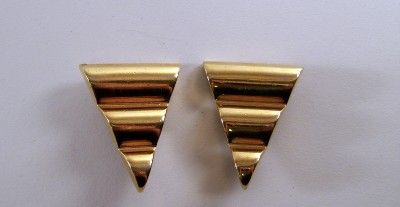 Bold Vintage BEN AMUN Goldtone Clipback Earrings  