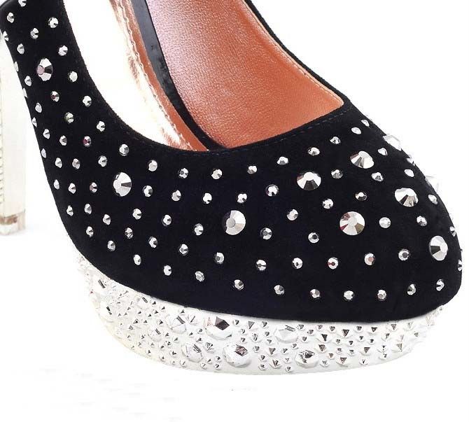 Crystal Trim Fashion Women High Heels Pump Stilettos  