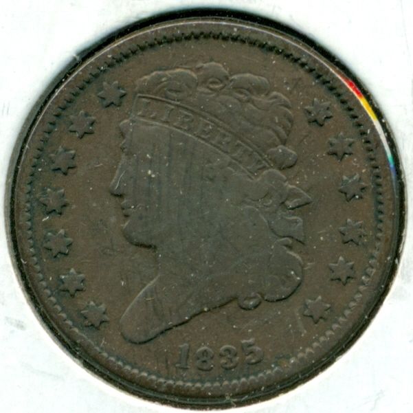 1835 BUST HALF CENT   C 1 R1   VG+  