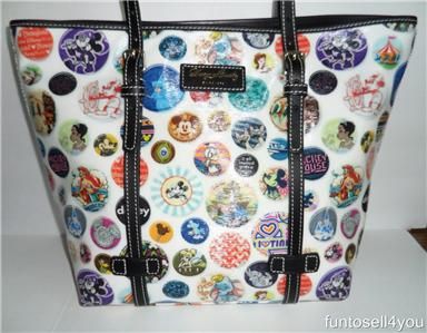   Bourke Disneyland BUTTONS Print Large Satchel Tote Handbag NWT Disney