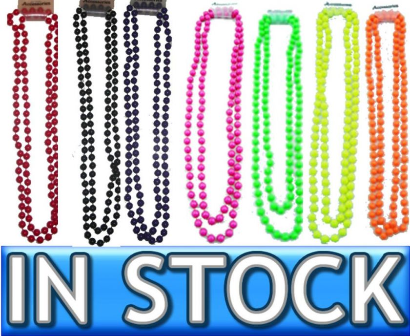 NEON UV BEADS NECKLACES 1980S FANCY DRESS FOR TUTU  