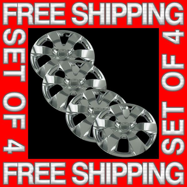 Set of 4 New 14 Chrome Hubcaps Center Hub Caps Wheel Rim Covers Free 