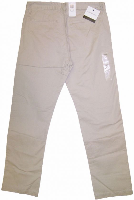 Calvin Klein Mens Khaki Chino Pants New Oyster NWT  