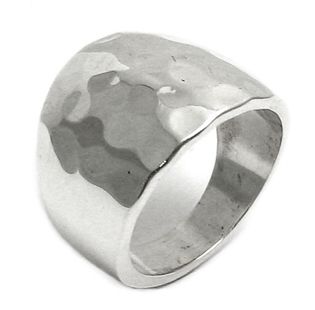 sterling silver HAMMERED CIGAR BAND RING size 5 11  