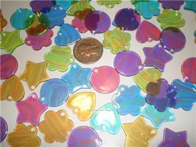 Parrot Bird Toy Parts 12 COLORFUL MINI ACRYLIC SHAPES  