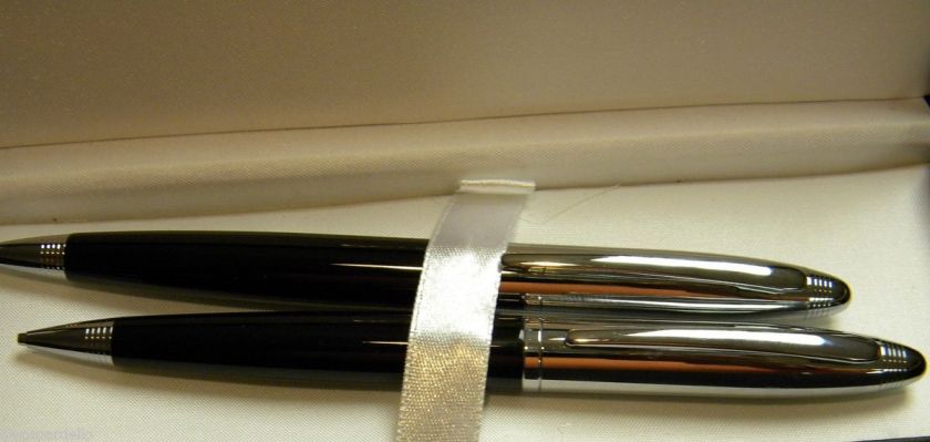   BLACK LAQUERED PEN & PENCIL SET .09mm pencil gift box free fast ship