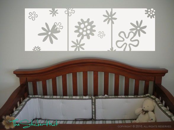 Flower Power Panels Wall Decor Decals Stickers 854  