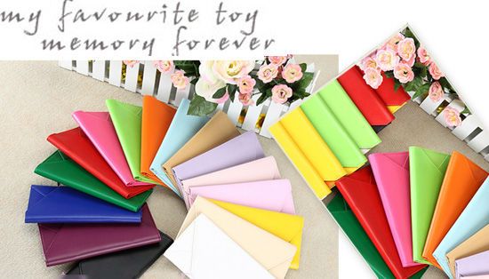 Korean Envelo​pe Purse Clutch PU Leather Hand Shoulder Bag 14 Colors 