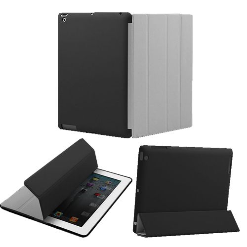 Grey Smart Front Cover Back Hard Case for Apple iPad 2  