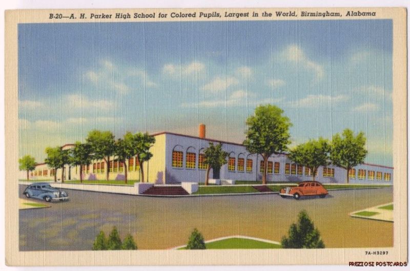 LINEN Largest COLORED HIGH SCHOOL Birmingham AL 1937  