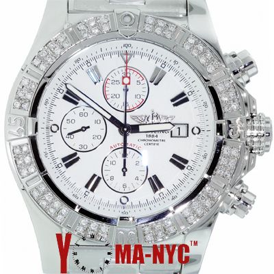   Mens Breitling Super Avenger Watch With Diamond Bezel A13370  