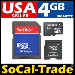 SanDisk 4GB Micro SD HC New MicroSD Memory Card + Mini  