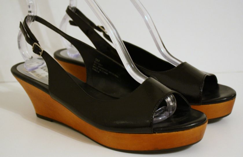 ANA A New Approach Womens Black Wedge Shoes Size 9 ***NEW WITH TAGS 