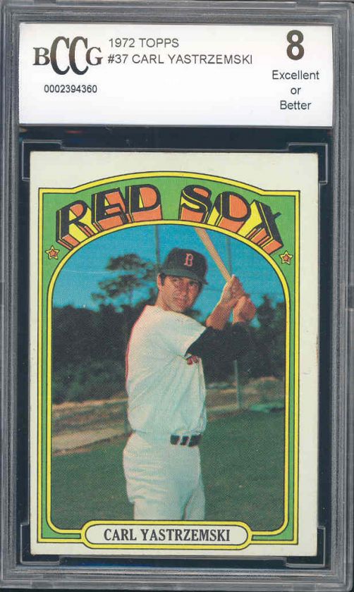 1972 topps #37 CARL YASTRZEMSKI red sox BGS BCCG 8  