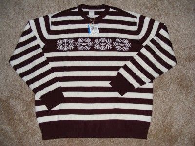 Nwt ADIDAS maroon crew snowflake ski wool sweater 3XL  