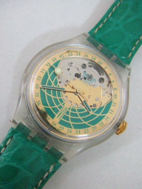 SAK111 Swatch 94 Automatic Ramarro Green Gold Artistic  