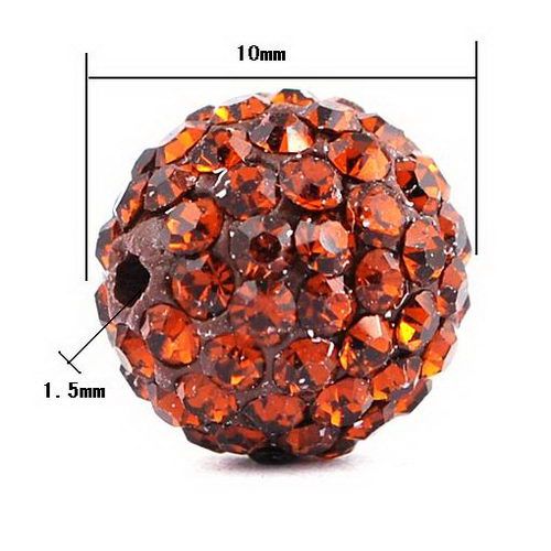 5pcs 10MM Clay Disco Rhinestone Crystal Ball Beads Hip Hop Charms 