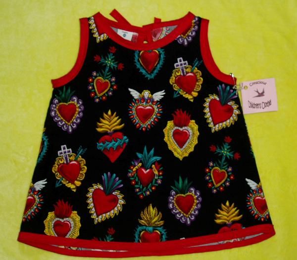 Rockabilly Heart toddler baby girl dress kids clothes  