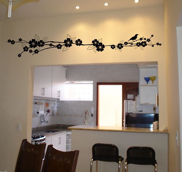 Bird Flower Branch Wall Decal Deco Art Sticker Mural  