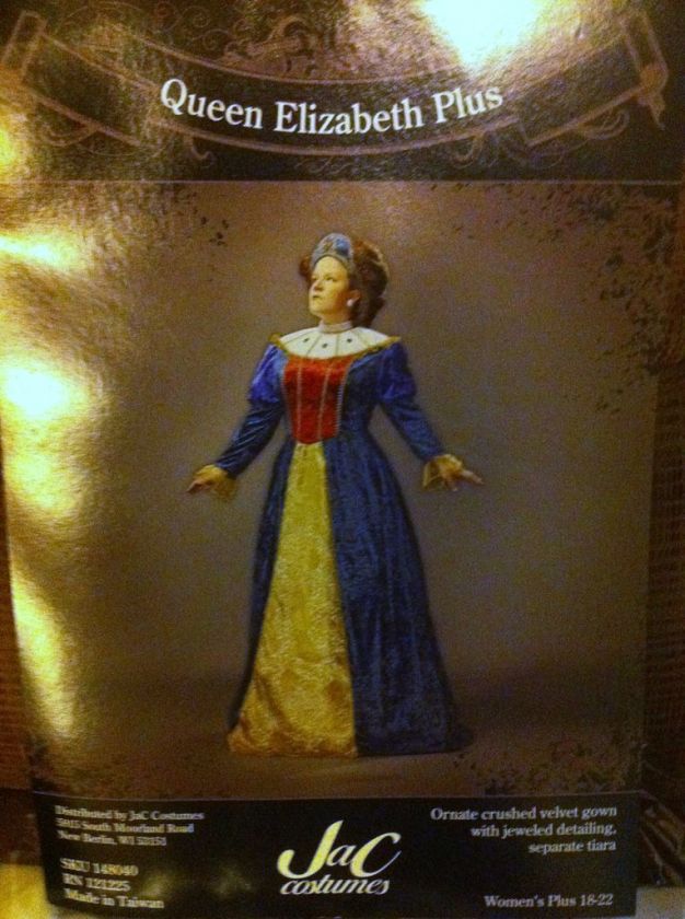 QUEEN ELIZABETH WOMENS COSTUME PLUS SZ 18 22 148040 NEW  