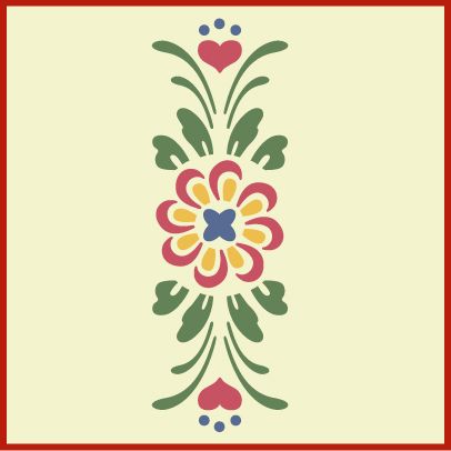 ROSEMALING PATTERN 4   SWEDISH KURBITS STENCIL   NEW   The Artful 