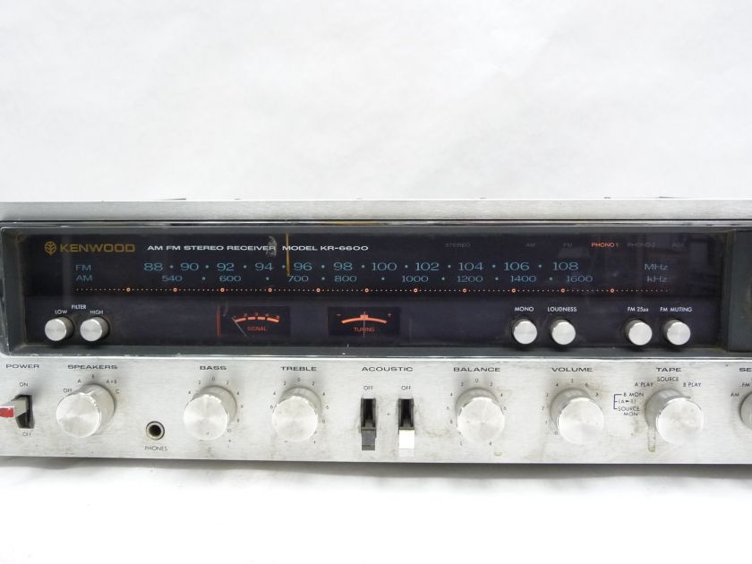   KENWOOD KR 6600 60 WATT WPC AM/FM STEREO RECEIVER TUNER AMPLIFIER AMP