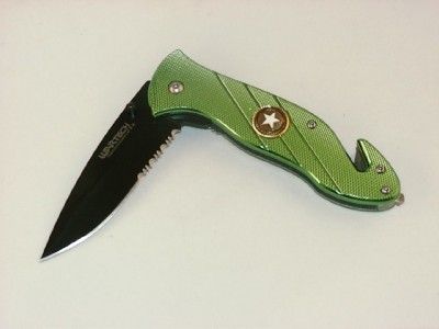 ARMY SPRING ASSISTED POCKET KNIFE RESCUE TOOL  