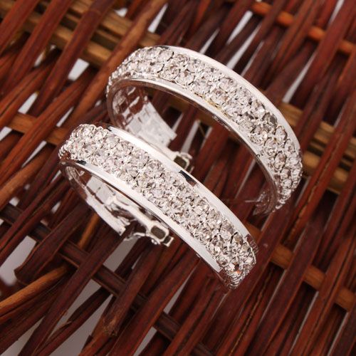 Favoritable Fashion Rhinestone stud Hoop Earrings Small  