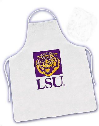 NEW LSU Tigers White Duck BBQ Apron  