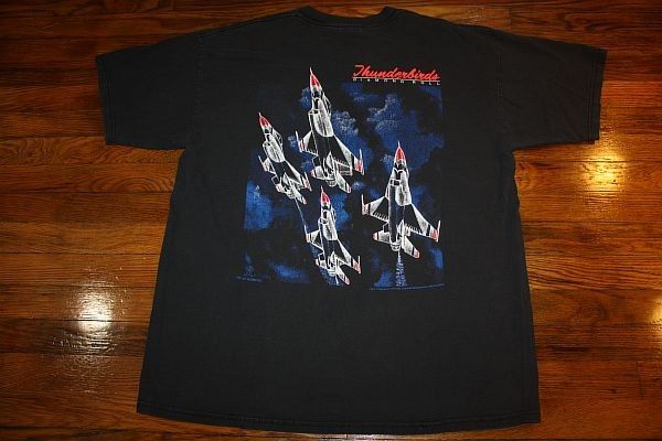 XL * vtg THUNDERBIRDS air show shirt * airplane jet  