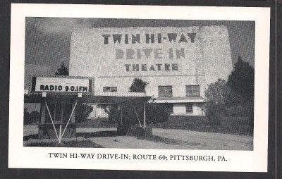 Pittsburgh, Pa.   Twin Hi Way Drive In Theatre   Rt. 60   unused 