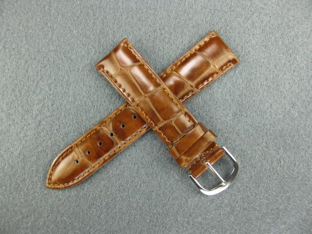 20mm GATOR Genuine Leather Strap Band for OMEGA Brown  