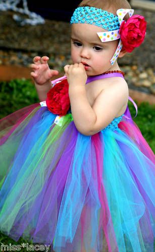 Baby Girl Tutu Dress Birthday Party & Headband Little Miss Lacey 