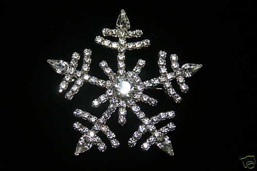Large Austrian Crystal SNOWFLAKE Pin  
