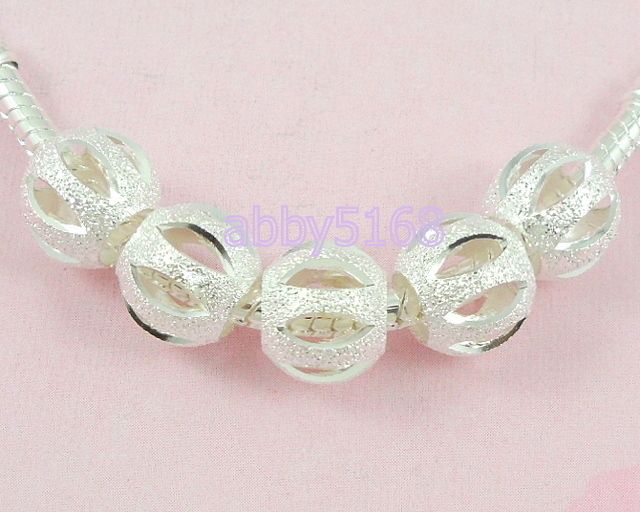 30x Silver Plated Carved Stardust Bead Fit Bracelet xt5  