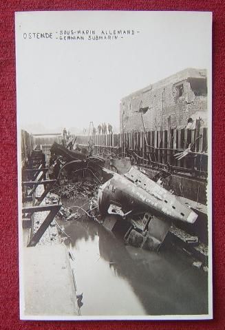 GERMAN SUBMARINE / BELGIUM   OSTENDE / MILITARY   WWI.  