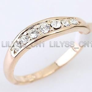 15ct Band Ring 18K GP use Swarovski Crystal 097RR  